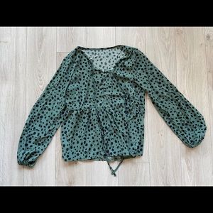 Small Shein Green animal print blouse